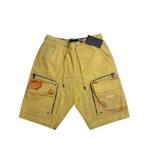 Cookies Watercolor Paint Splatter Cargo Shorts Yellow Streetwear Multi-Pocket